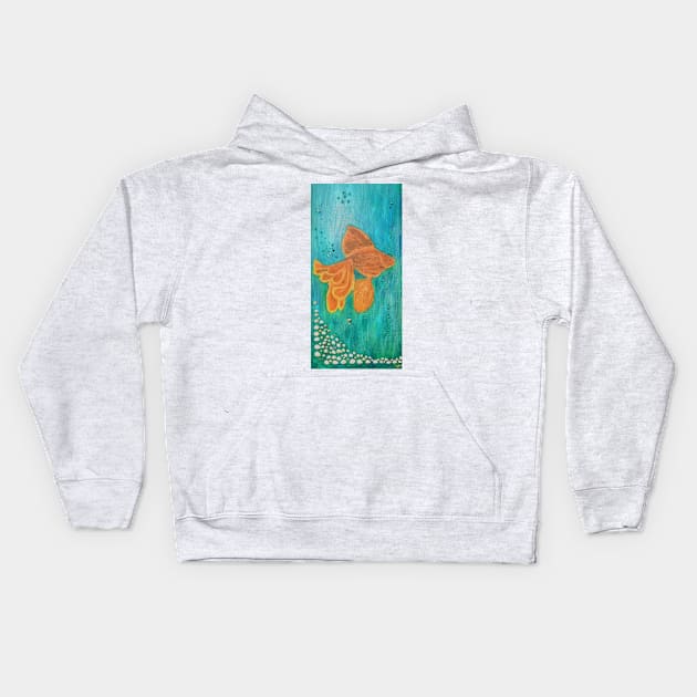 Just painting a fish Kids Hoodie by DAVT